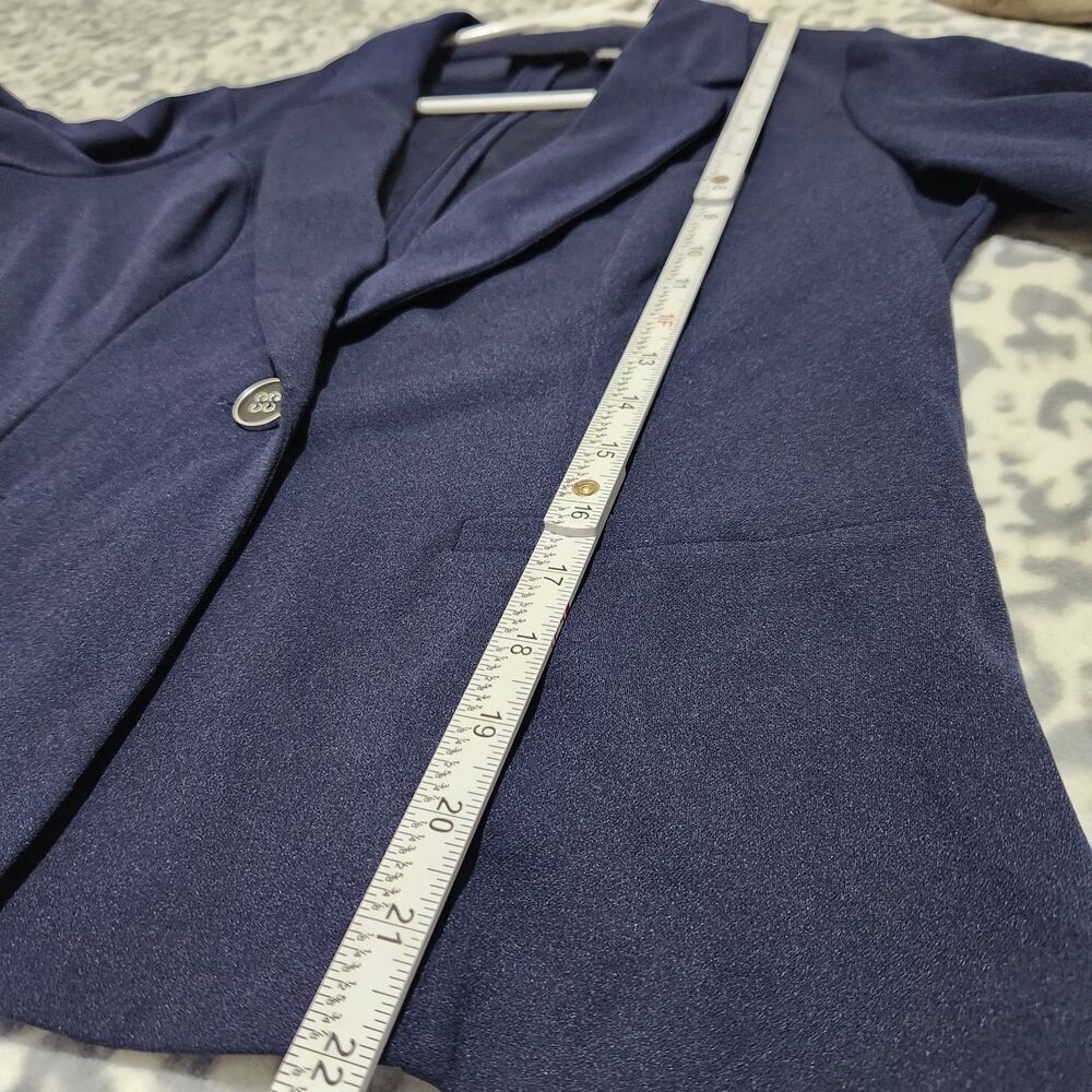 Nina Leonard Blazer Size Small Navy Blue Color One Button Lightweight. New - Picture 4 of 11